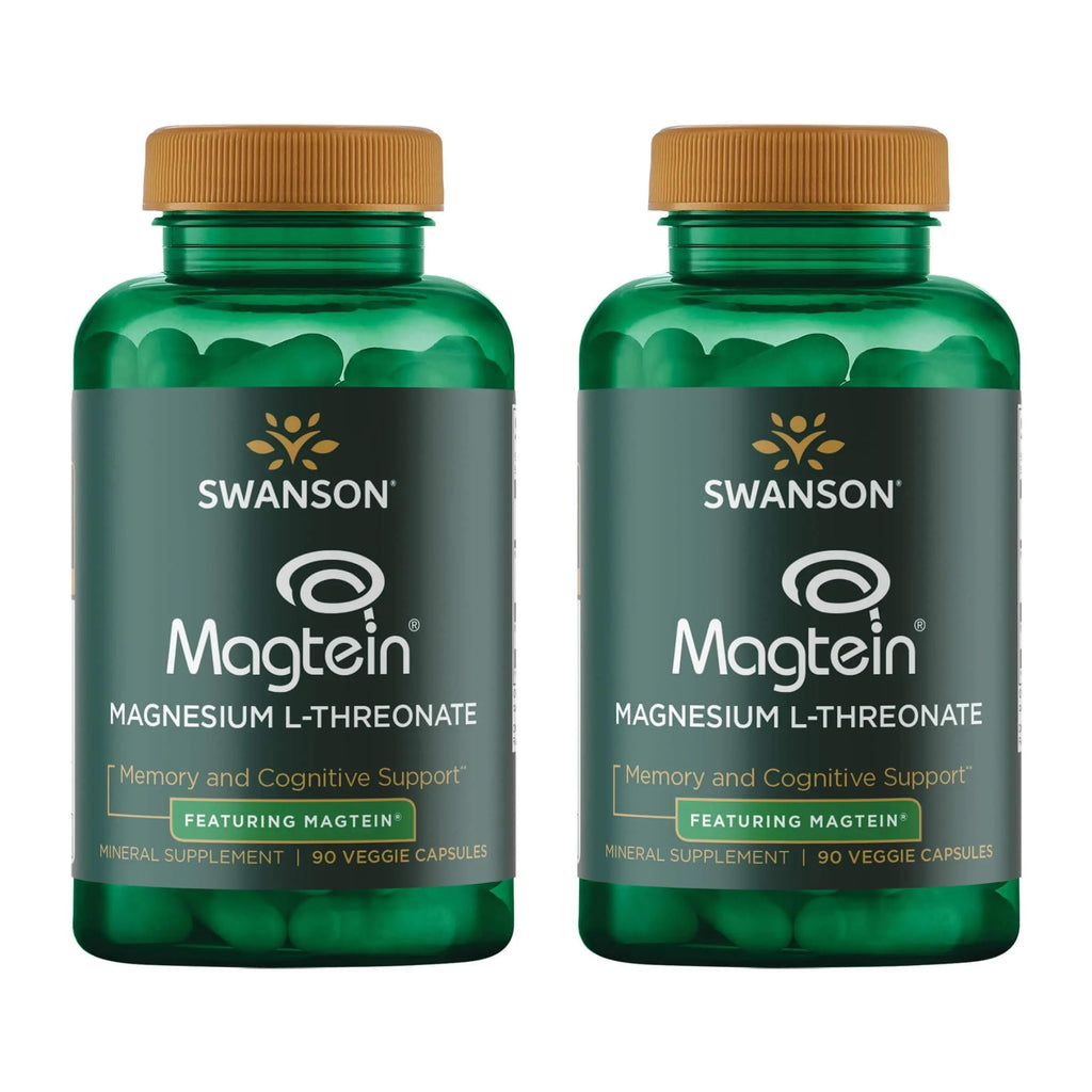 Swanson Magnesium L-Threonate – Brain Health Mineral Supplement (90 Veggie Capsules) 2-Pack