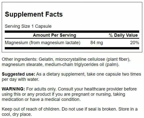 Swanson Magnesium Lactate – Gentle Lactate Magnesium for Muscle & Bone Support | 3 Pack