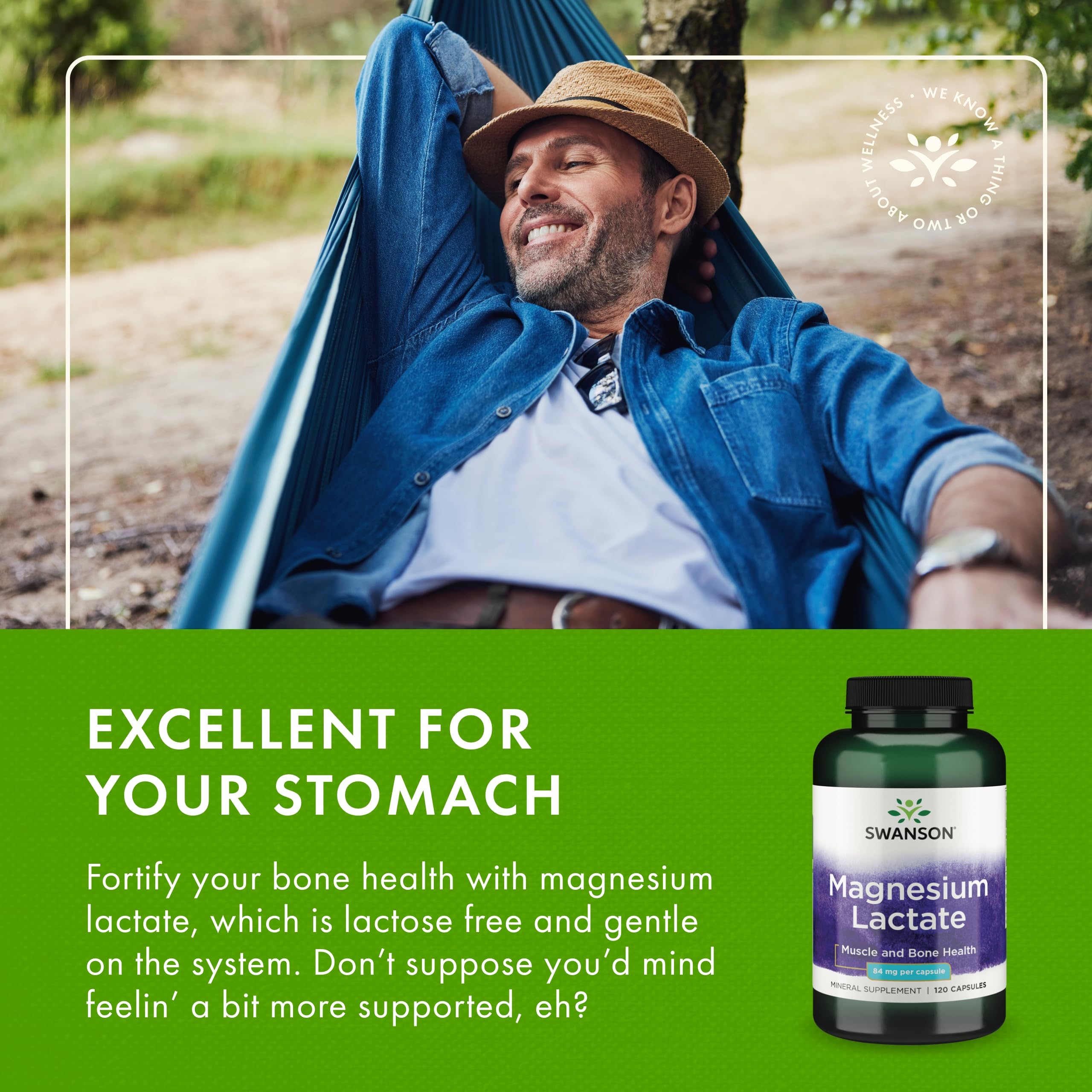 Swanson Magnesium Lactate – Gentle Lactate Magnesium for Muscle & Bone Support | 3 Pack