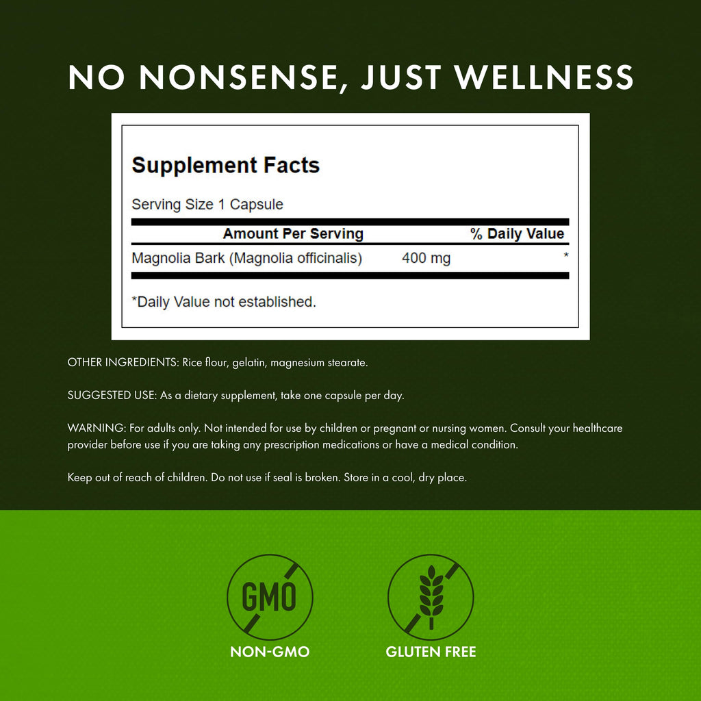 Swanson Magnolia Bark: Nervous System & Digestive Support (60 Caps)