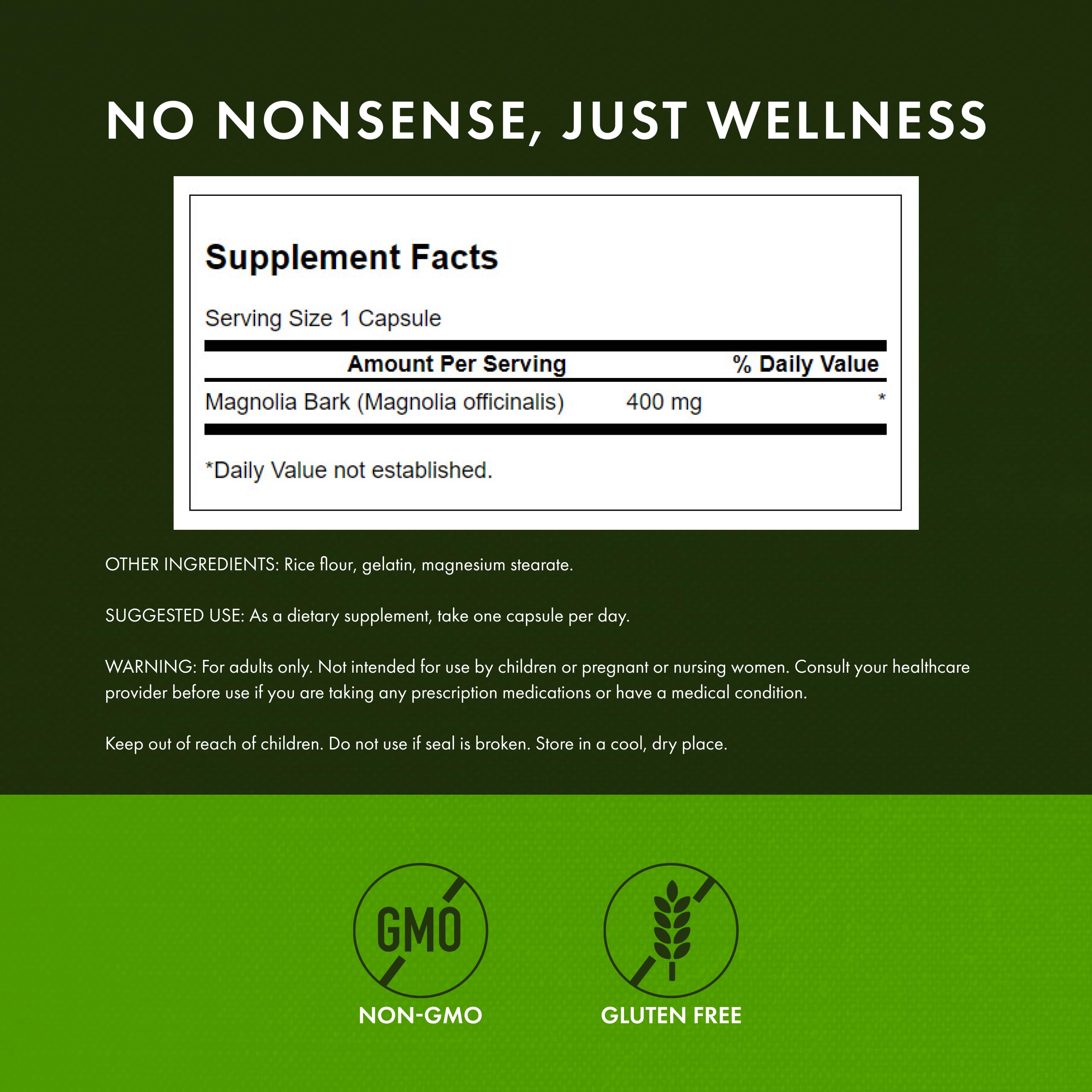 Swanson Magnolia Bark: Nervous System & Digestive Support (60 Caps)