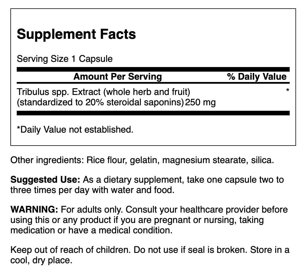 Swanson Mega Tribulus Extract 250 Milligrams 120 Capsules
