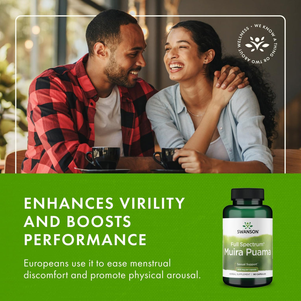 Swanson Muira Puama Root 400 mg – 90 Capsules (3 Pack) – Sexual Health & Libido Support