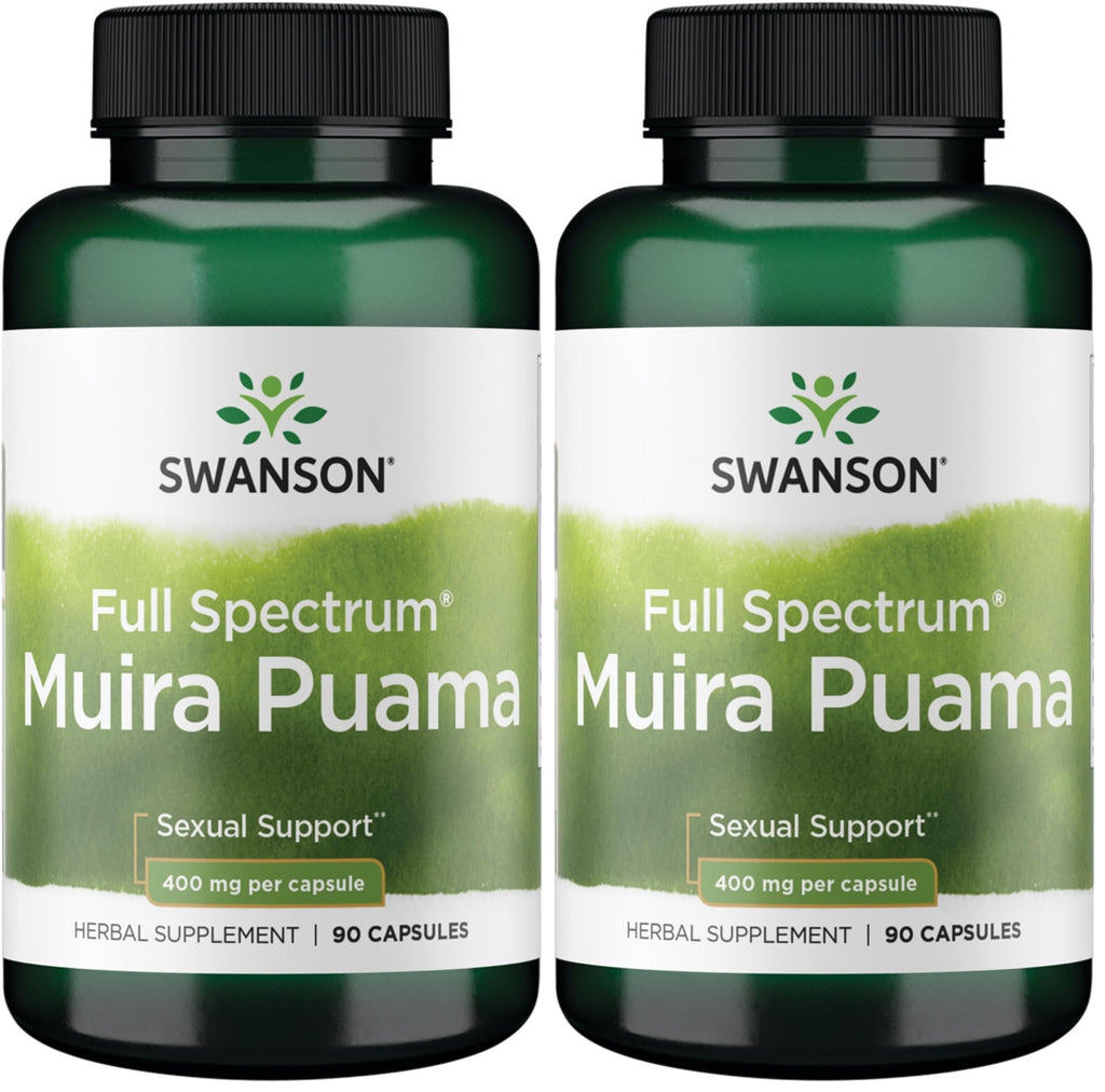 Swanson Muira Puama Root 400 mg, 90 Caps (Pack of 2) – Sexual Vitality