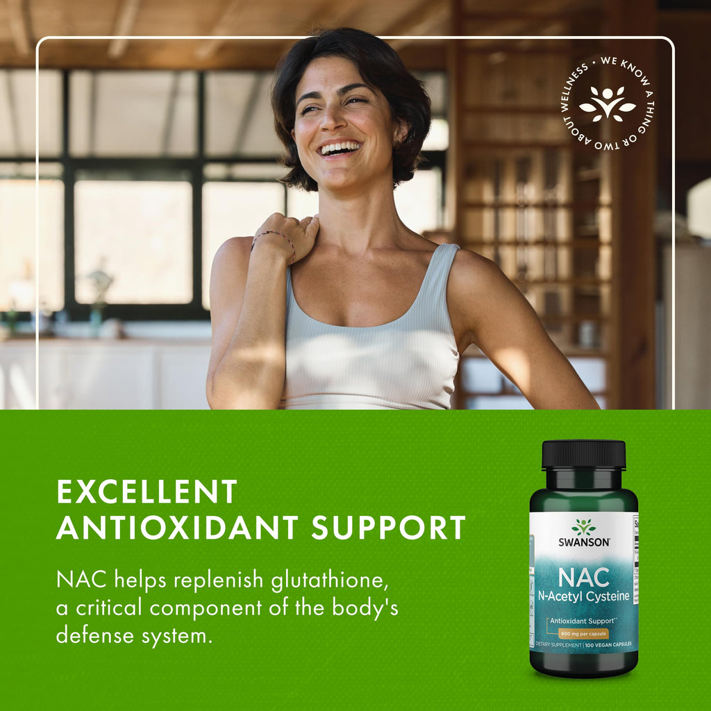 Swanson NAC N-Acetyl Cysteine 600 mg | 2 Pack – 100 Capsules