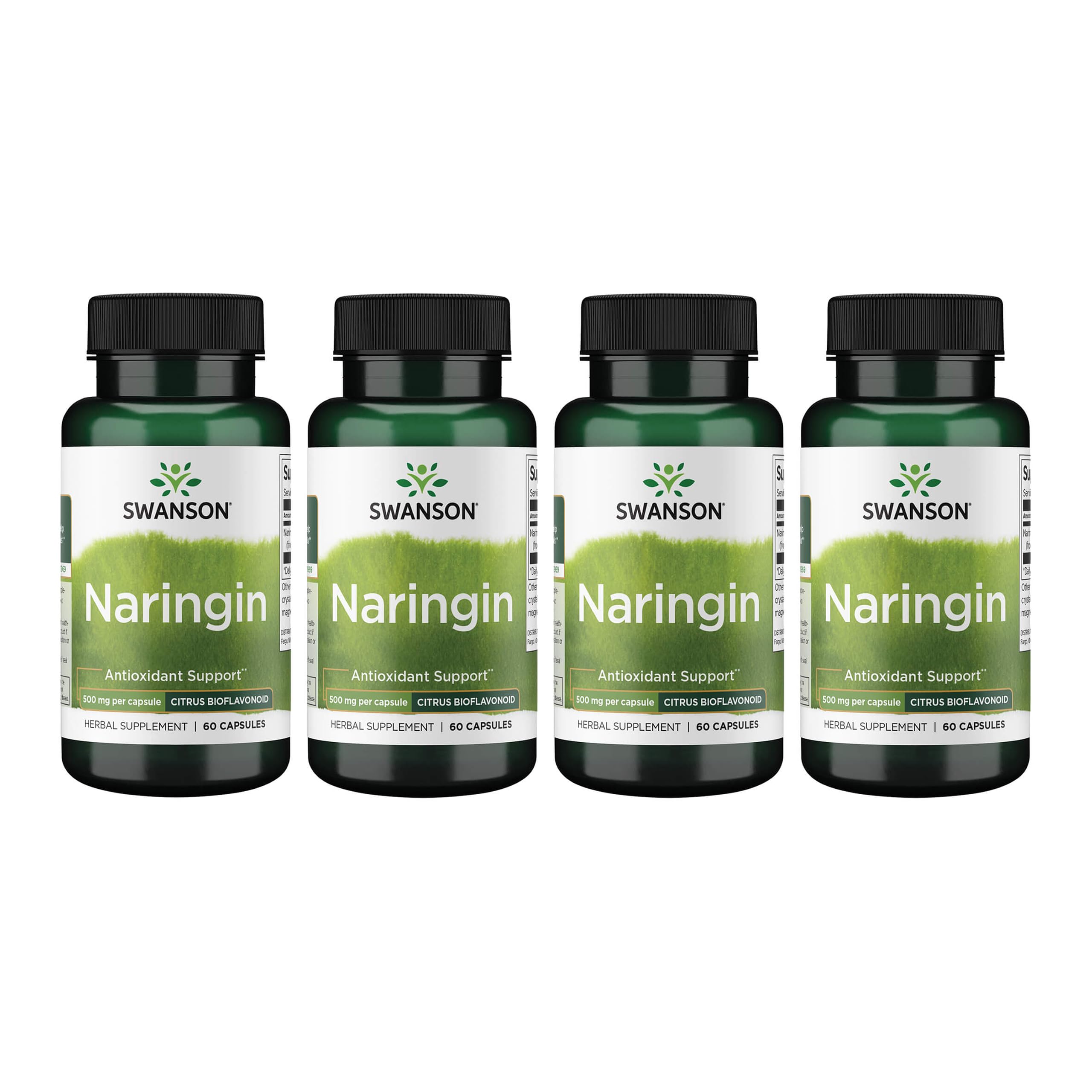 Swanson Naringin 500 mg | 60 Capsules (4 Pack) – Grapefruit Bioflavonoid