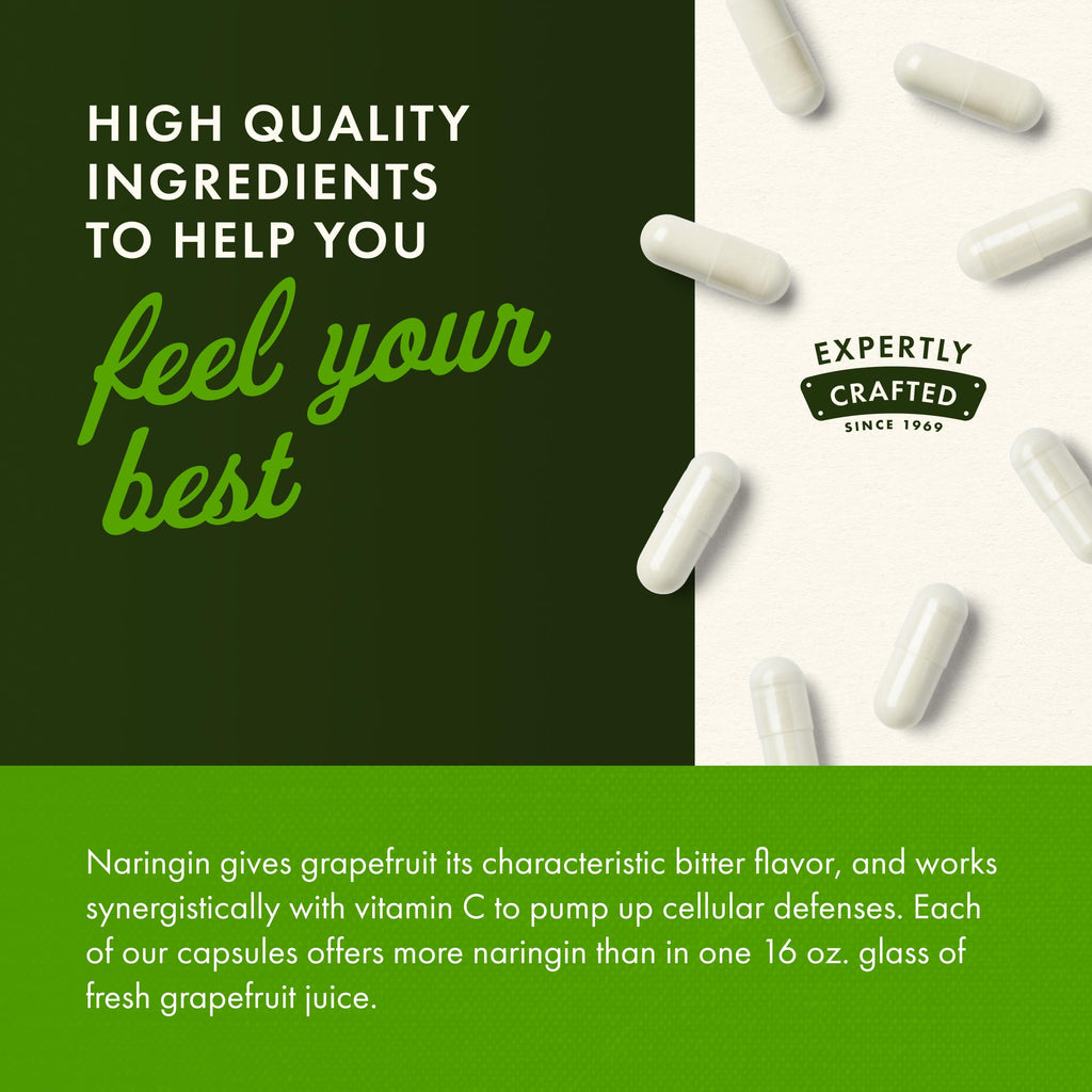 Swanson Naringin 500 mg | 60 Capsules (4 Pack) – Grapefruit Bioflavonoid