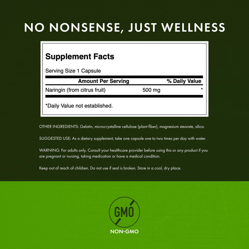 Swanson Naringin 500 mg – 60 Capsules (2 Pack) | Citrus Bioflavonoid