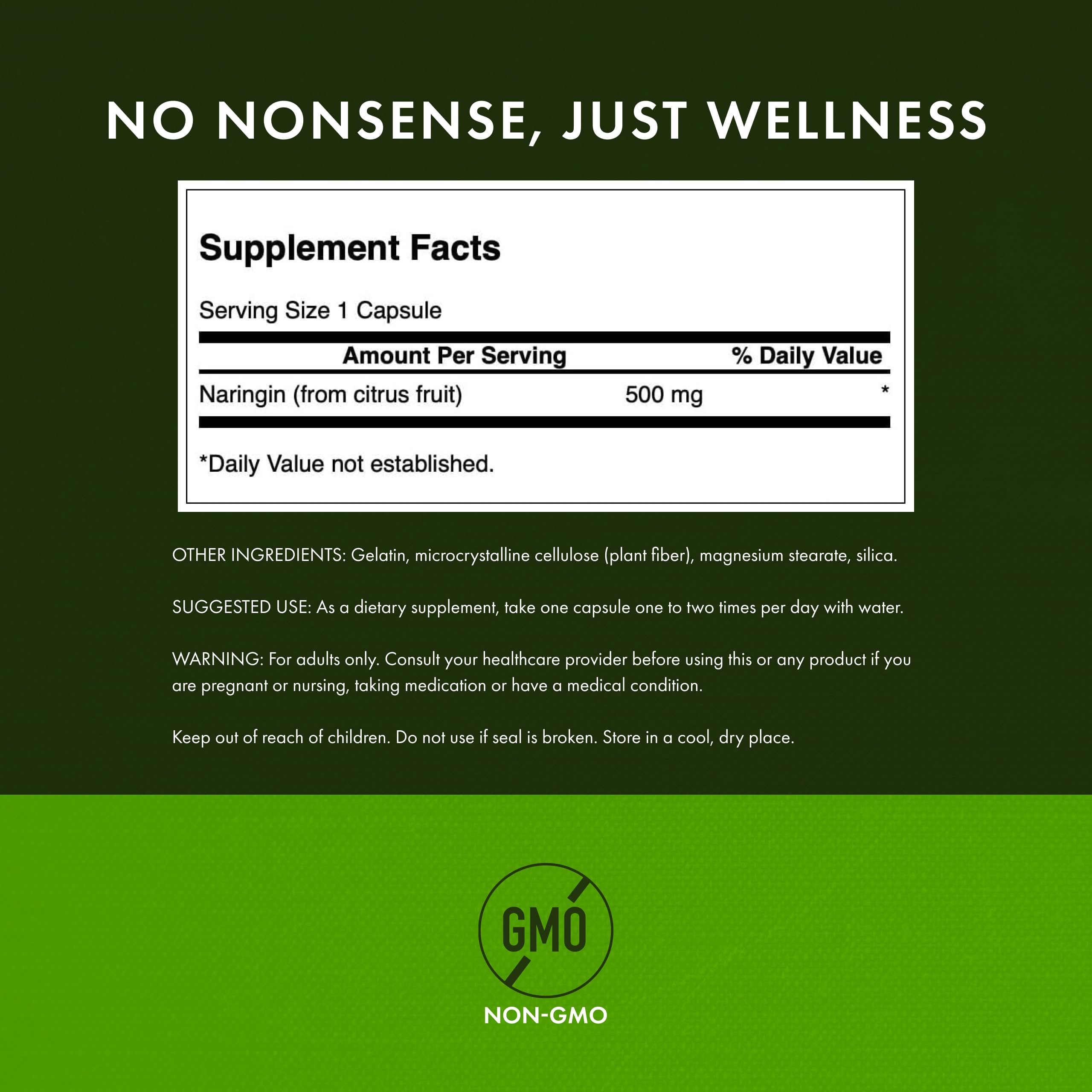 Swanson Naringin 500 mg – 60 Capsules (2 Pack) | Citrus Bioflavonoid