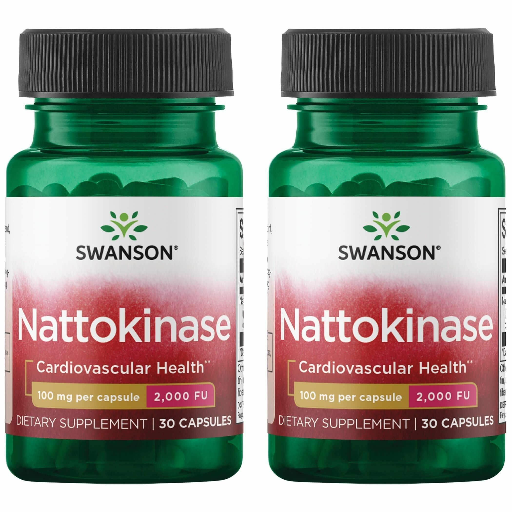 Swanson Nattokinase 2000 FU (100 mg) – 30 Capsules Enzyme, 2 Pack