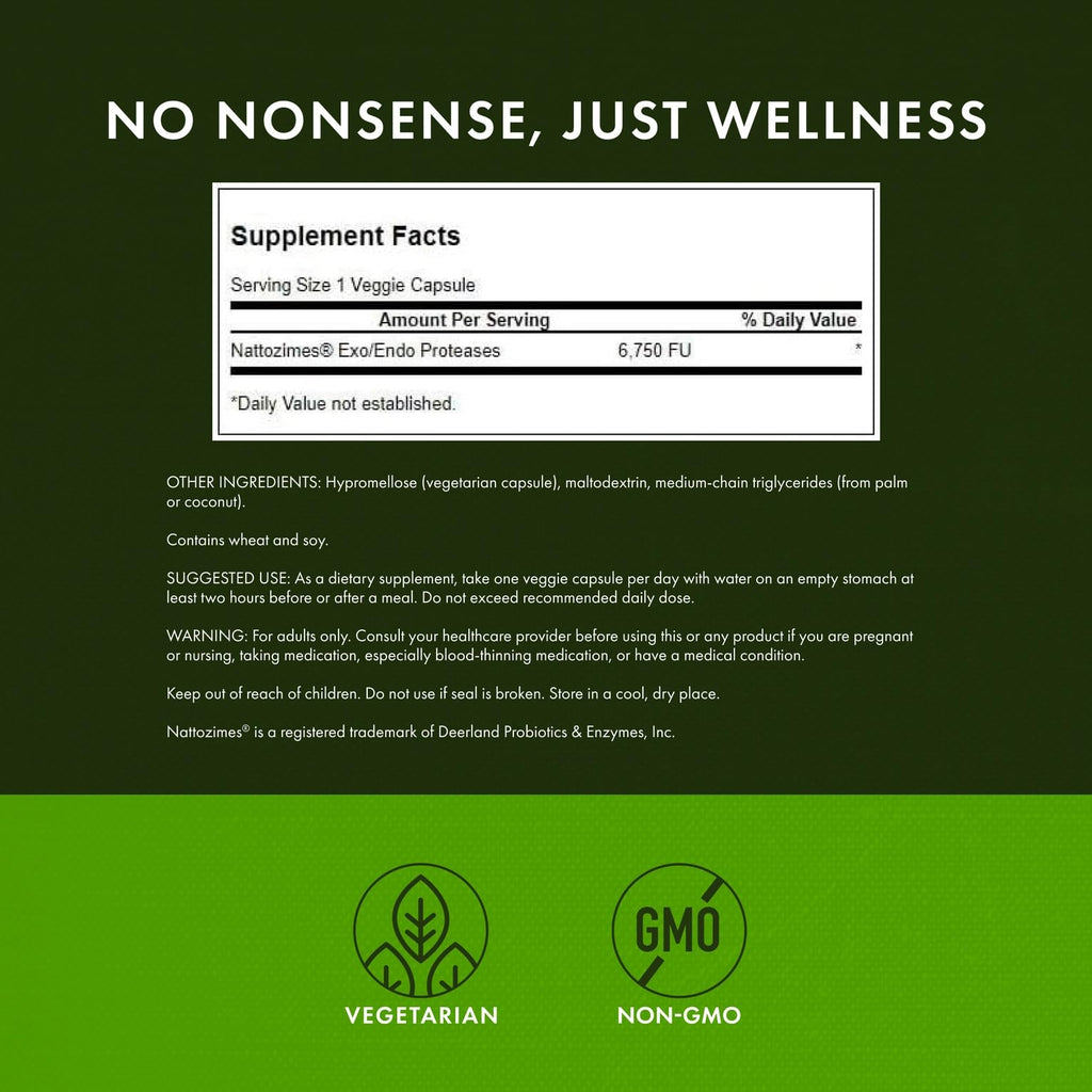 Swanson Nattozimes Triple-Strength 195 mg / 6750 FU – 60 Veg Capsules (Pack of 6)