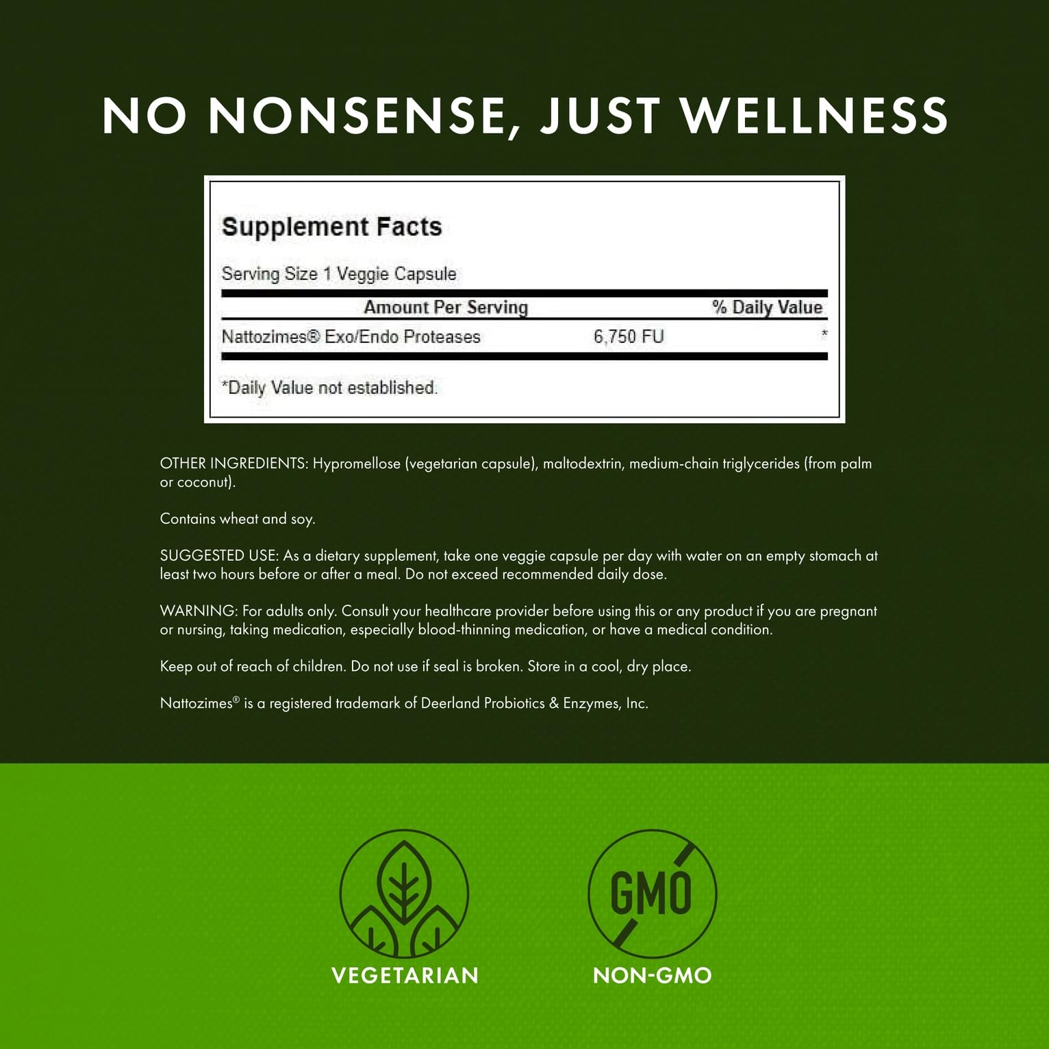 Swanson Nattozimes Triple-Strength 195 mg / 6750 FU – 60 Veg Capsules (Pack of 6)