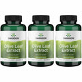 Swanson Olive Leaf Extract Capsules with 20% Oleuropein – 3 Bottles (120 Capsules each, 500 mg)