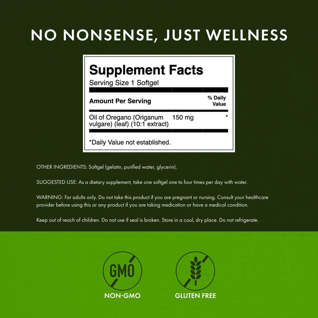 Swanson Oregano Oil 10:1 Extract – 120 Softgels (3 Pack)