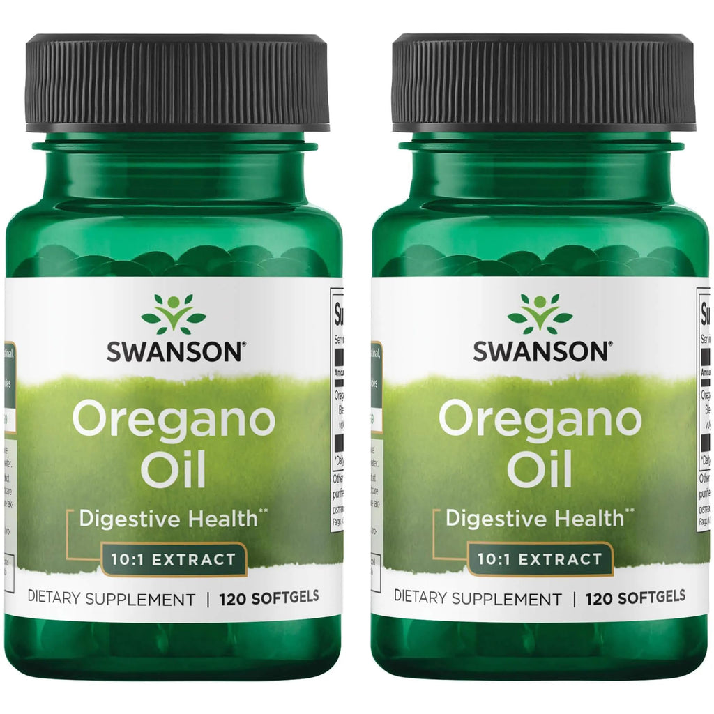 Swanson Oregano Oil 10:1 Extract | Digestive & Respiratory Support | 120 Softgels (2 Pack)
