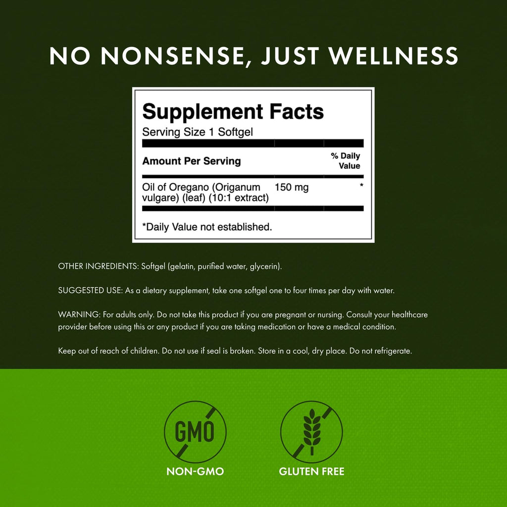 Swanson Oregano Oil 10:1 Extract | Digestive & Respiratory Support | 120 Softgels (2 Pack)