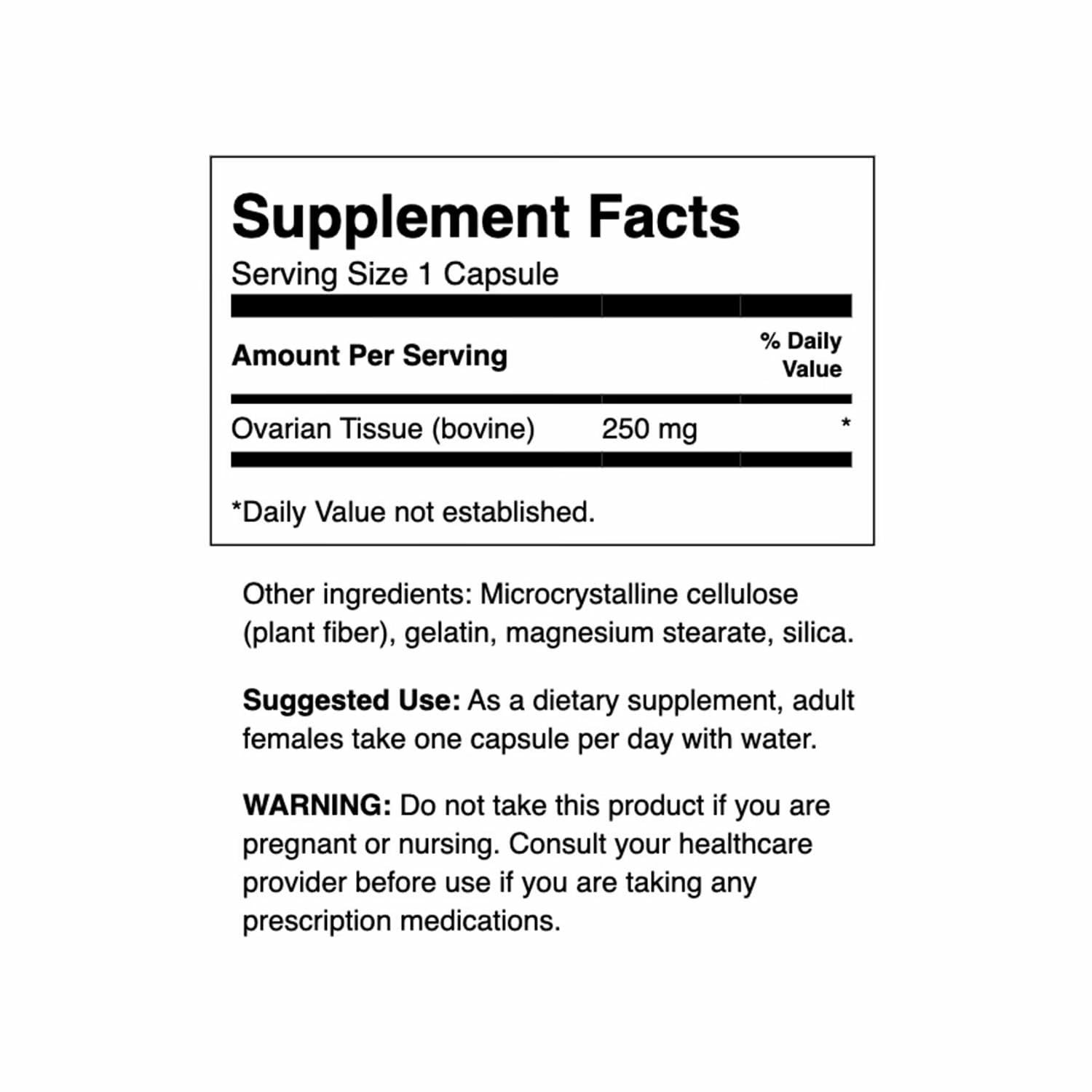Swanson Ovarian Glandular - Women's Health Supplement, 60 Caps, 250mg (2 Pack)