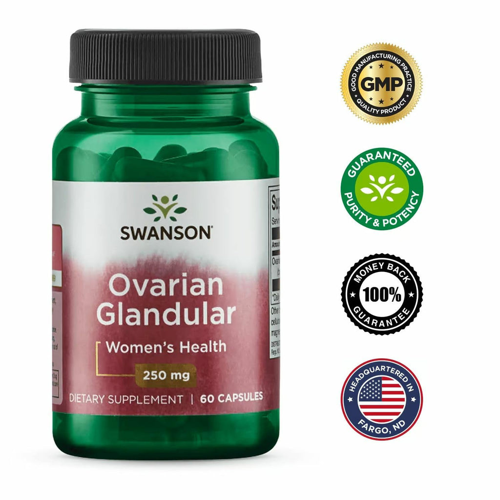 Swanson Ovarian Glandular - Women's Health Supplement, 60 Caps, 250mg (2 Pack)