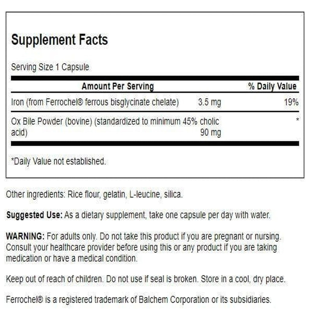 Swanson Ox Bile - Standardized 90 mg | 60 Capsules (1 Pack)