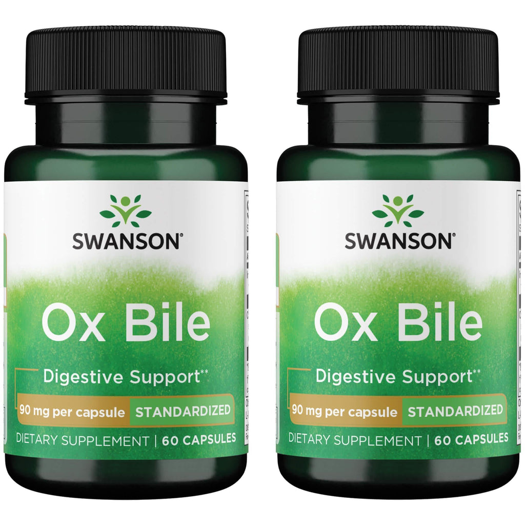 Swanson Ox Bile - Standardized 90 mg, 60 Caps (2 Pack)