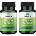 Swanson Pepsin & Okra 90 Caps (2 Pack) | Digestive Enzyme & GI Support