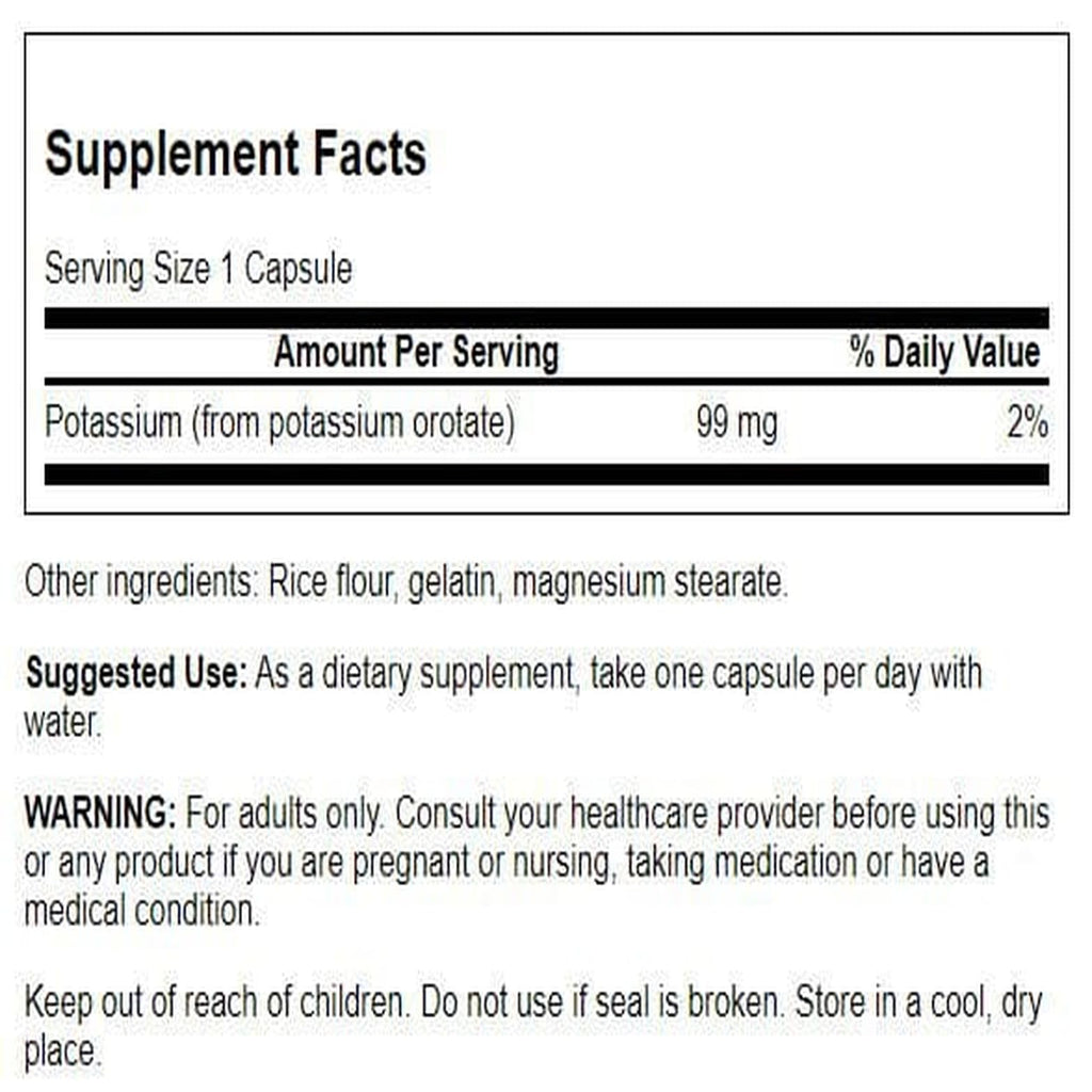 Swanson Potassium Orotate 99 mg – 60 Capsules