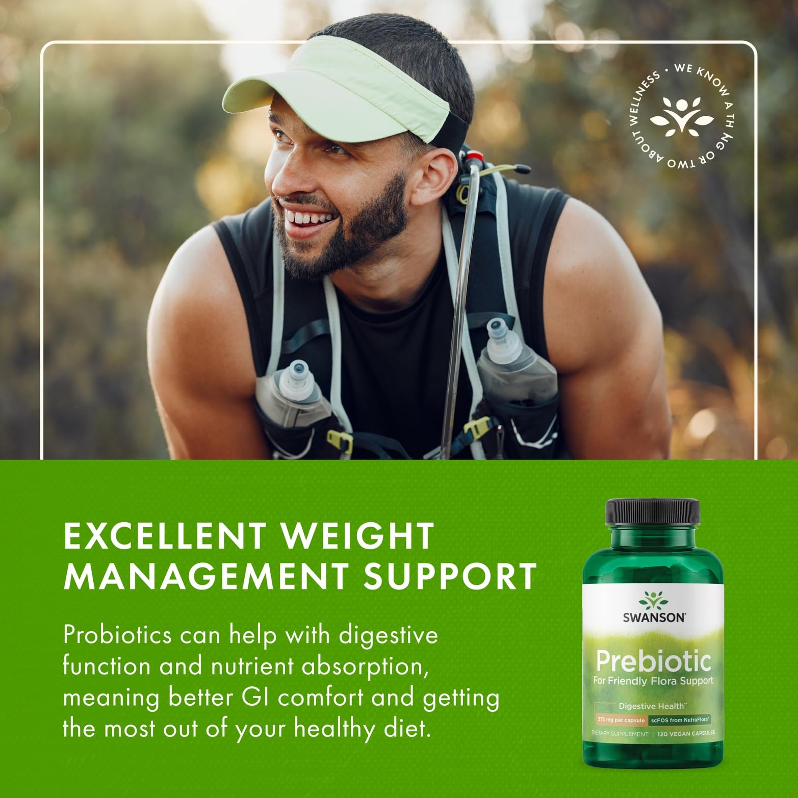 Swanson Prebiotic Capsules - 750mg, 120 Veggie Caps - Digestive & Immune Support (2 Pack)