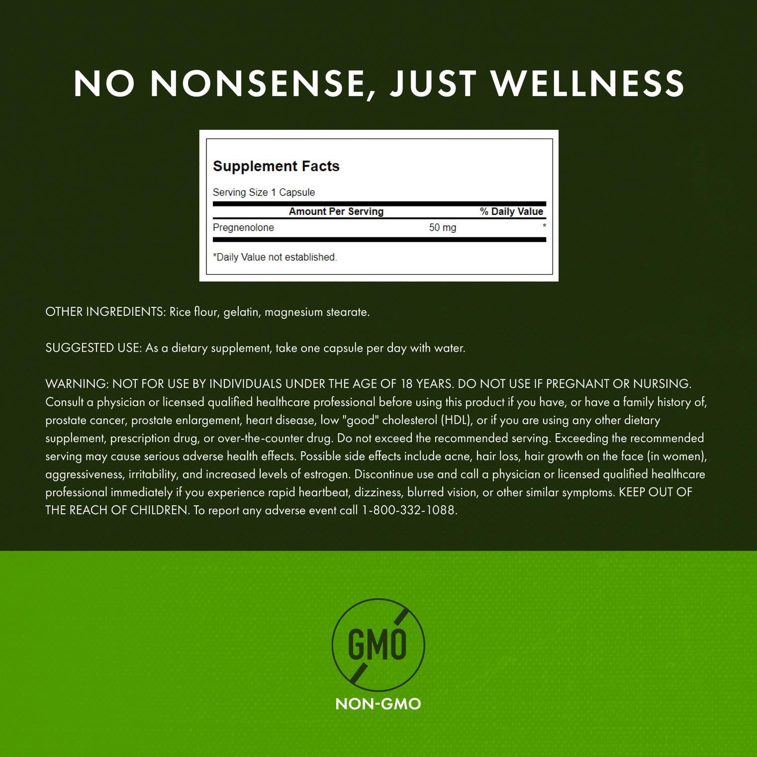 Swanson Pregnenolone - Super Strength 50 mg, 60 Caps (2 Pack)