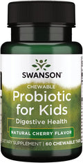 Swanson Probiotic Kids NAT Cherry 60 CHWBL | Sugar-Free Cherry Probiotic for Kids