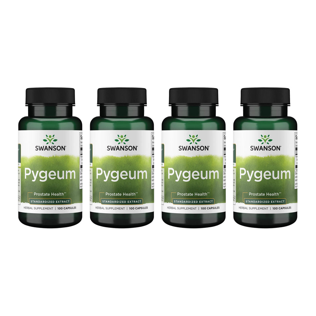 Swanson Pygeum - Prostate Health, Bladder & Urinary Support (4 Pack, 125 mg, 100 Capsules)