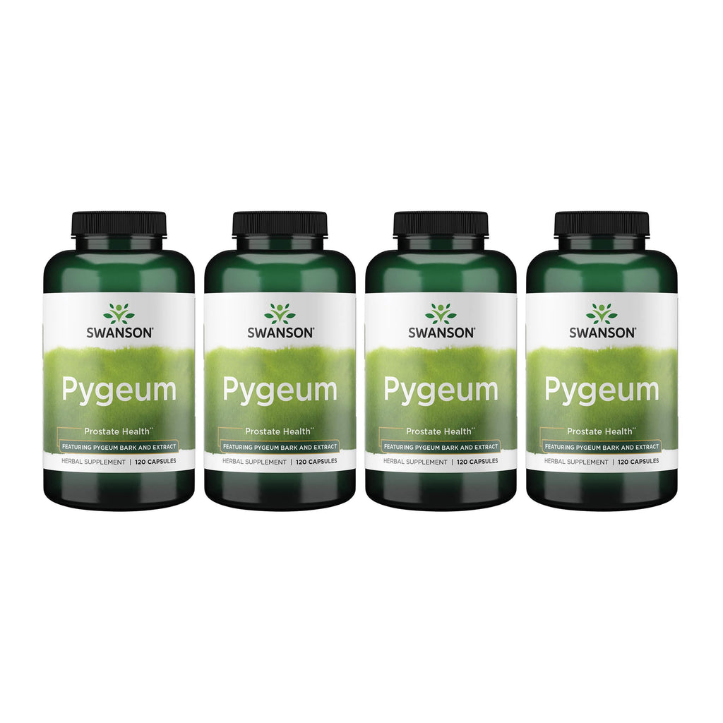Swanson Pygeum - Herbal Men's Health Supplement (4-Pack, 120 Capsules, 400 mg)