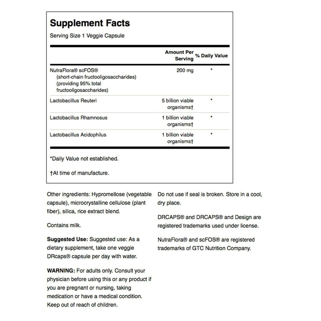 Swanson L. Reuteri Probiotic Plus with L. Rhamnosus & L. Acidophilus + FOS – 7B CFU per Capsule (3 Pack)