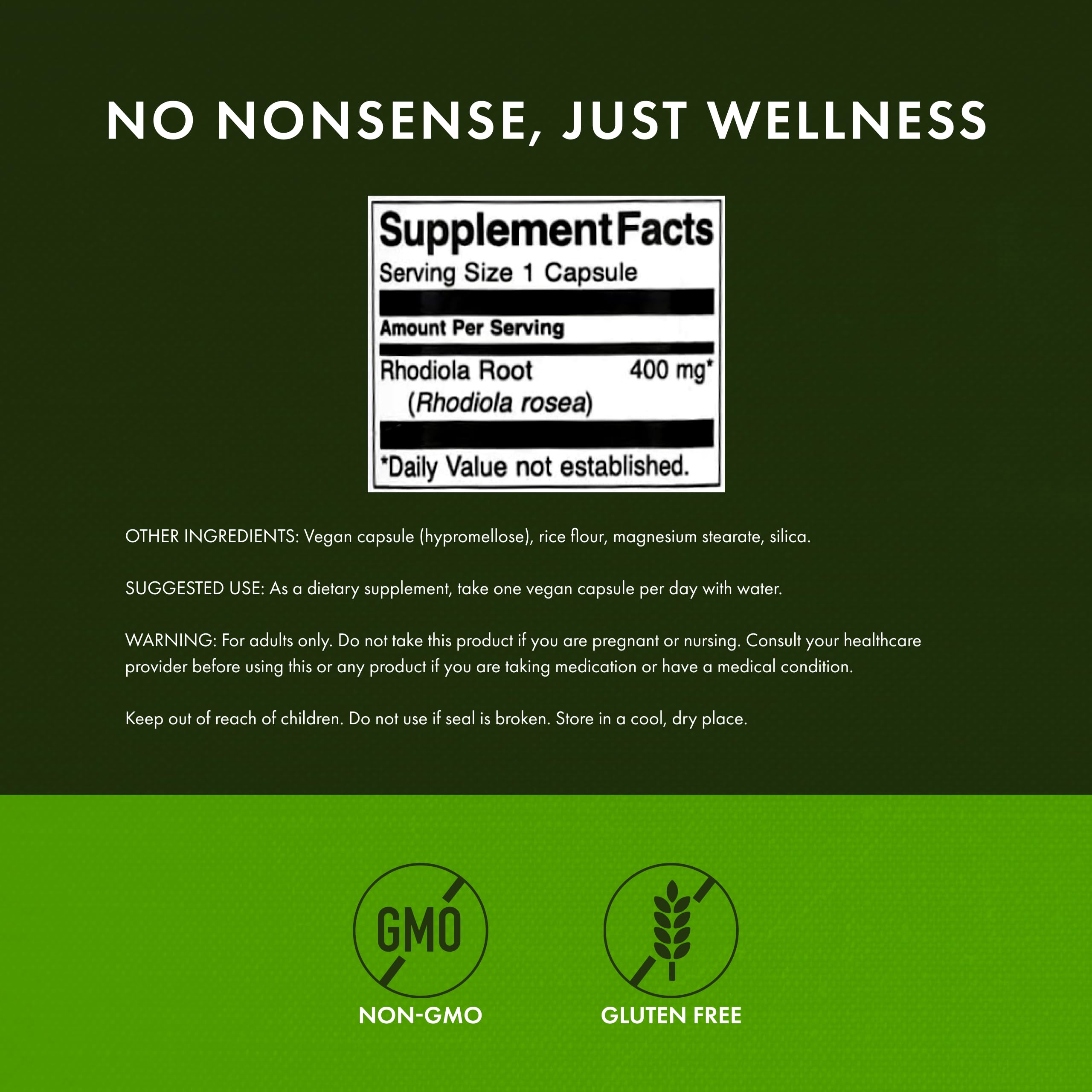 Swanson Rhodiola Rosea Root - Adaptogenic Mood & Stress Support (4 Pack, 100 Caps, 400 mg Each)