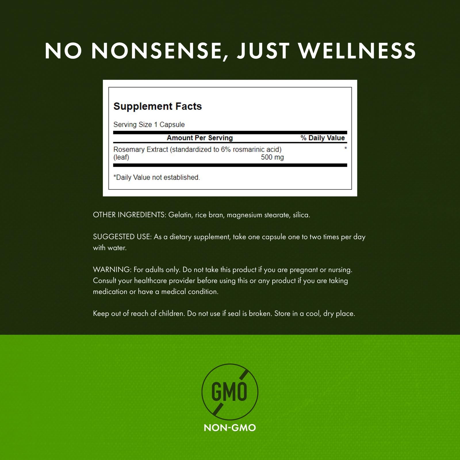 Swanson Rosemary Extract 500 mg - 60 Capsules | 6% Rosmarinic Acid