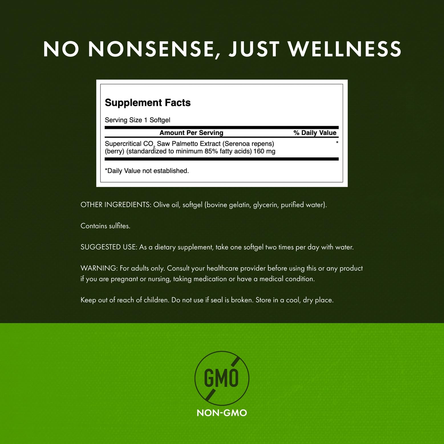 Swanson Saw Palmetto 160 mg Prostate Health & Urinary Support - 120 Softgels