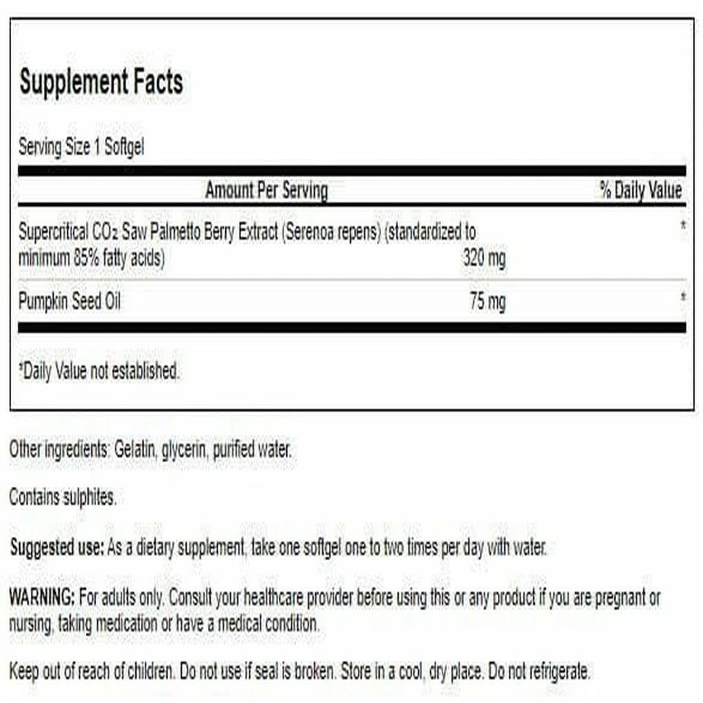 Swanson Saw Palmetto 320 Milligrams 60 Sgels – Prostate Health & Hormonal Balance