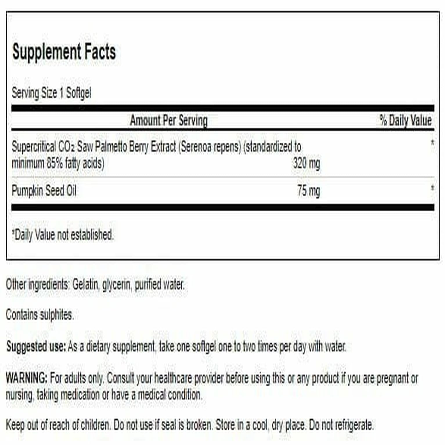 Swanson Saw Palmetto 320 Milligrams 60 Sgels – Prostate Health & Hormonal Balance
