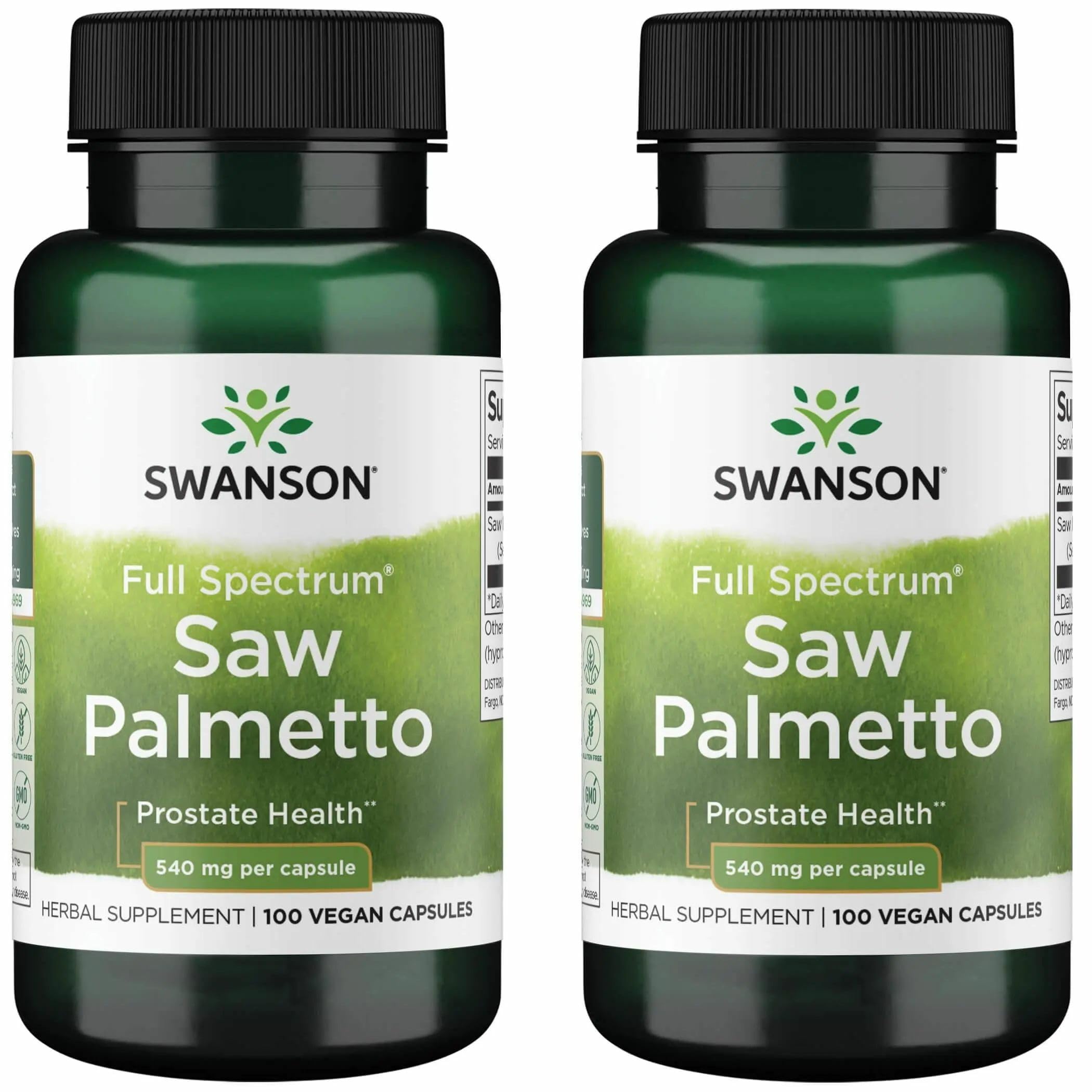 Swanson Saw Palmetto - Prostate & Urinary Health Support (540 mg, 100 capsules, 2 pack)