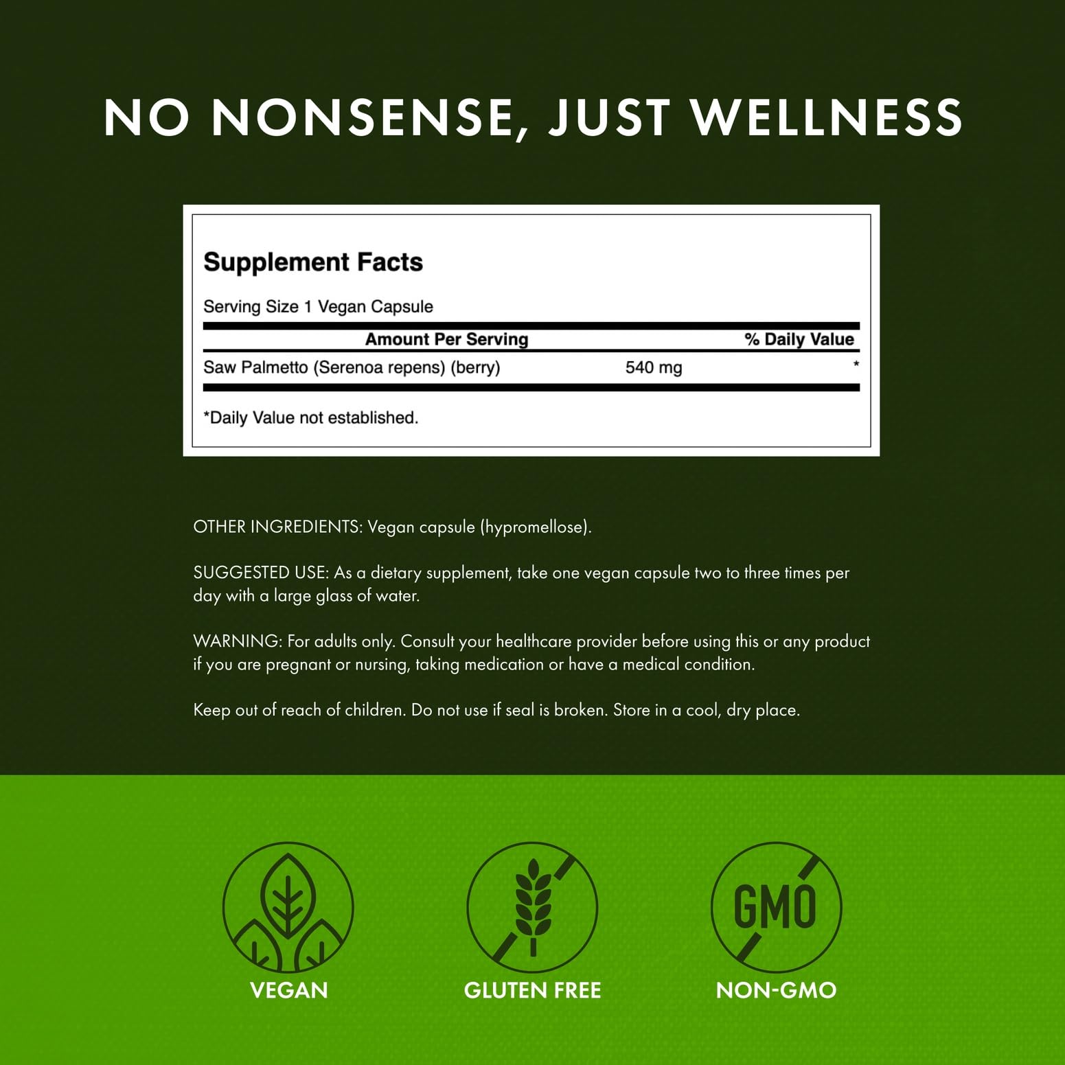 Swanson Saw Palmetto – Prostate & Urinary Health Support, Hair Benefits (540 mg, 250 Capsules) – 3 Pack