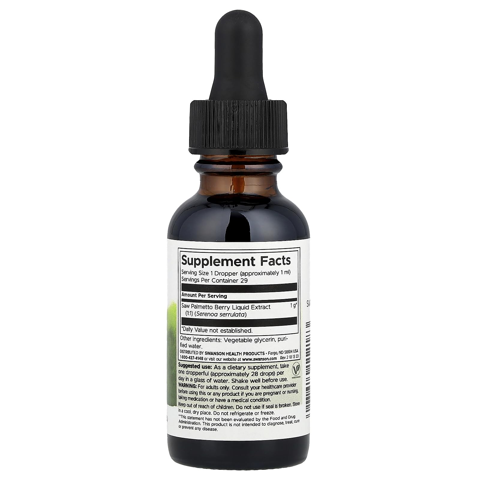 Swanson Saw Palmetto Liquid Extract 1 FL OZ – Prostate Health