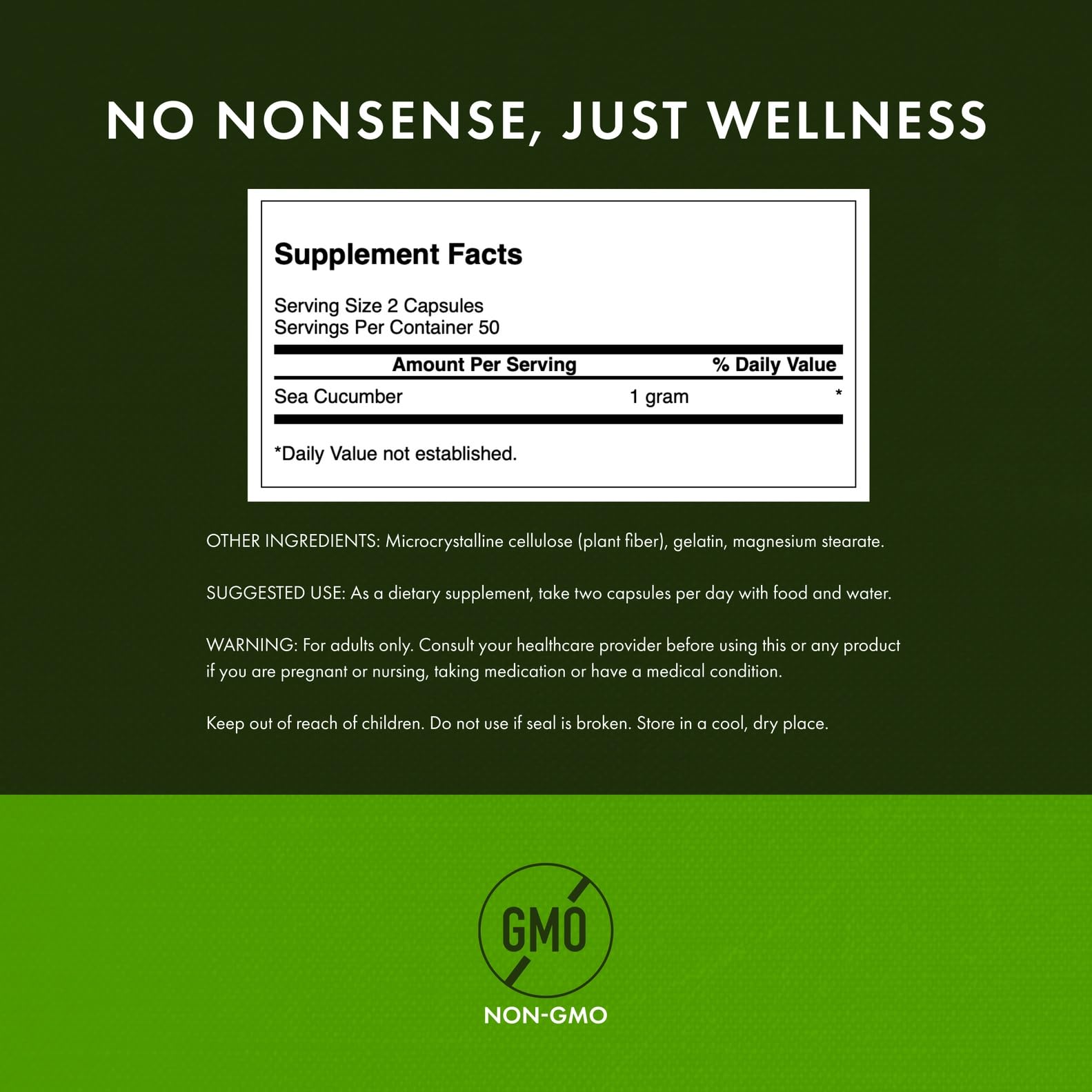 Swanson Sea Cucumber - Natural Joint Health & Mobility Support (100 Capsules, 500mg Each) - 2-Pack