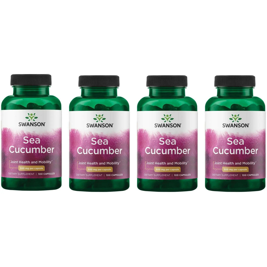 Swanson Sea Cucumber - Natural Joint Health & Mobility Support, 100 Capsules (500 mg Each) - 4 Pack