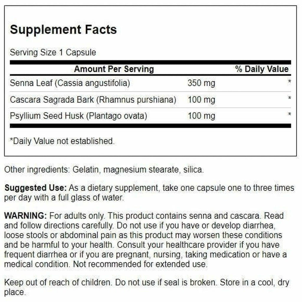 Swanson Senna Psyllium Cascara Complex GI Tract Regularity Support - 90 Capsules