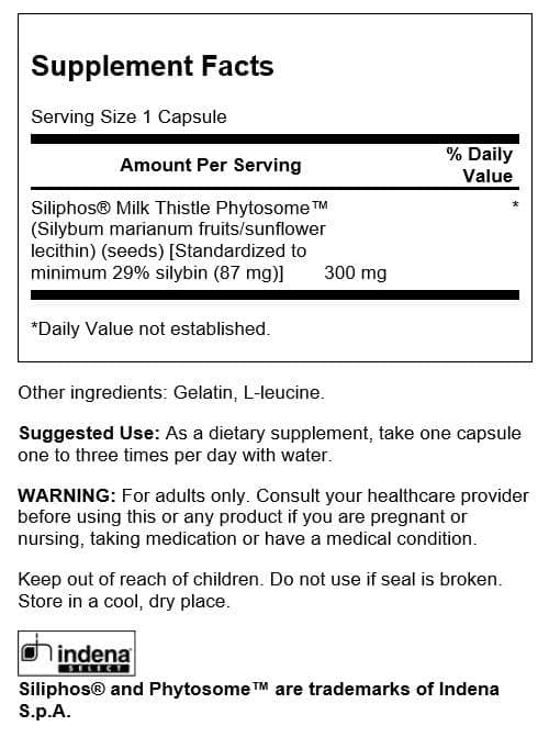 Swanson Siliphos Milk Thistle Phytosome 300 mg - 60 Capsules