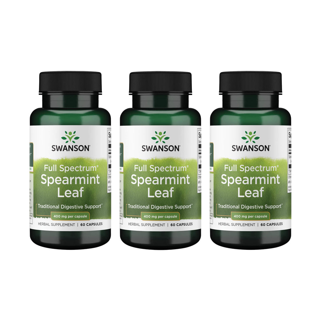 Swanson Spearmint Leaf Full Spectrum 60 Caps – Digestive Health Support