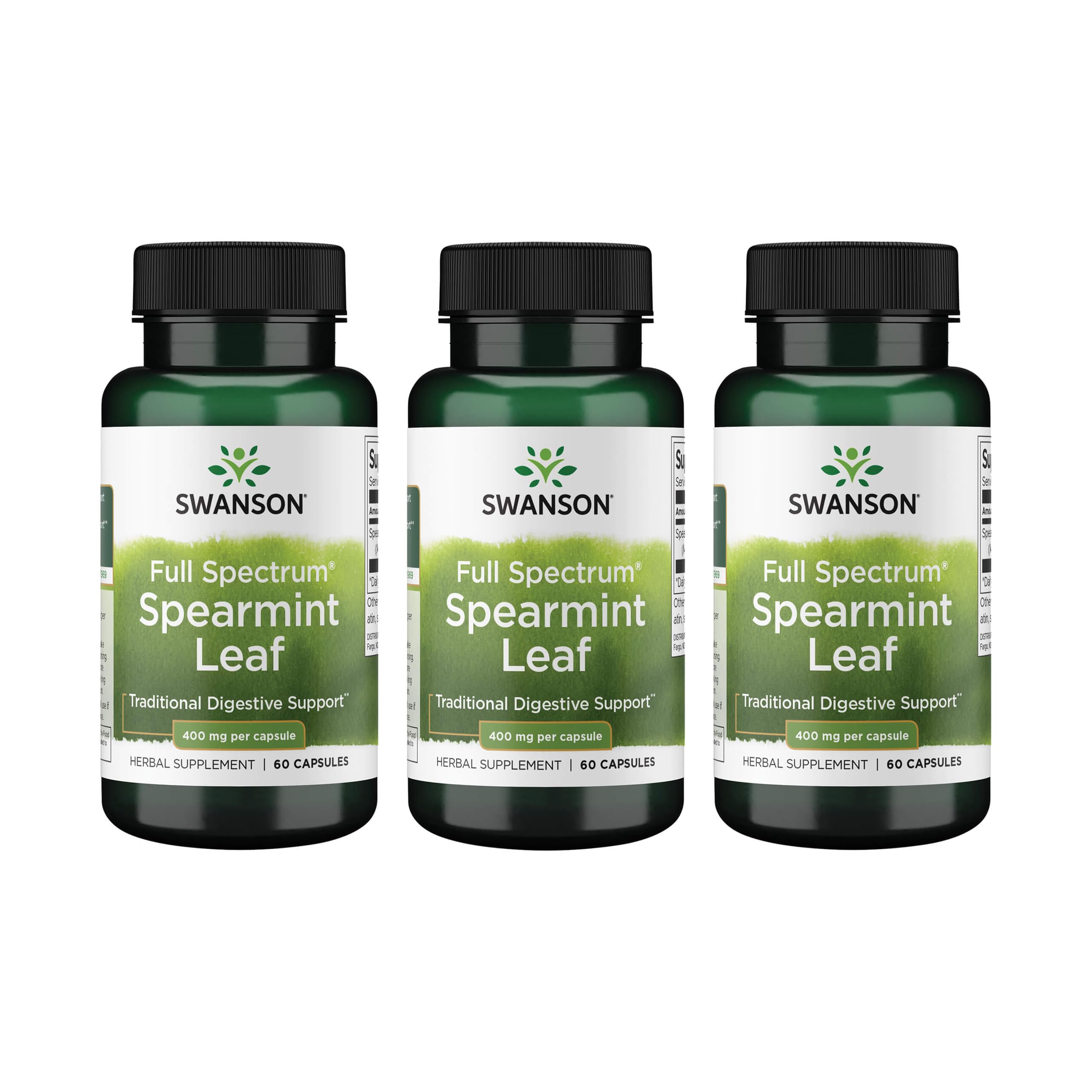 Swanson Spearmint Leaf Full Spectrum 60 Caps – Digestive Health Support