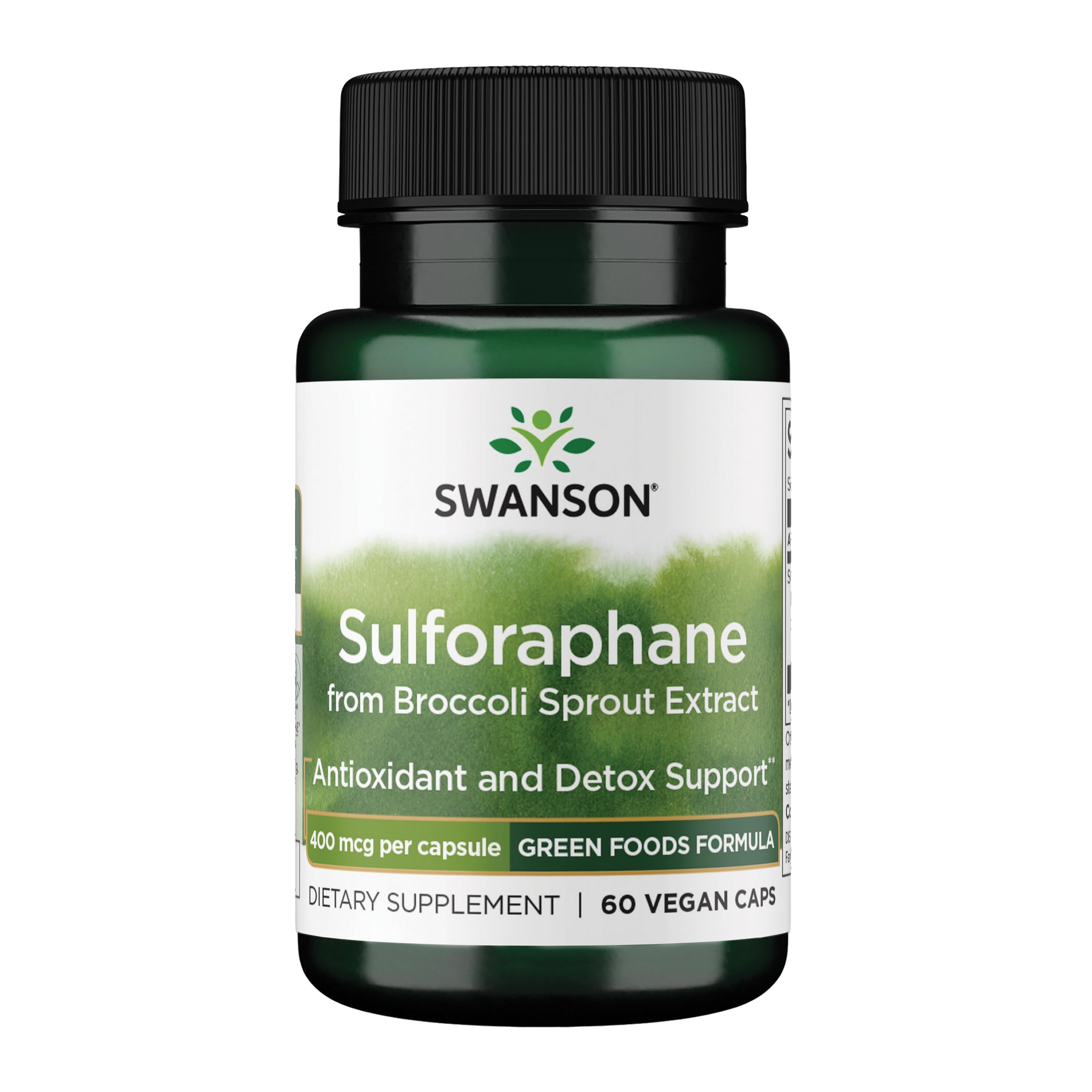 Swanson Sulforaphane - Broccoli Sprout Extract | 0.4% Sulforaphane, 60 Veggie Capsules (400 mcg each)