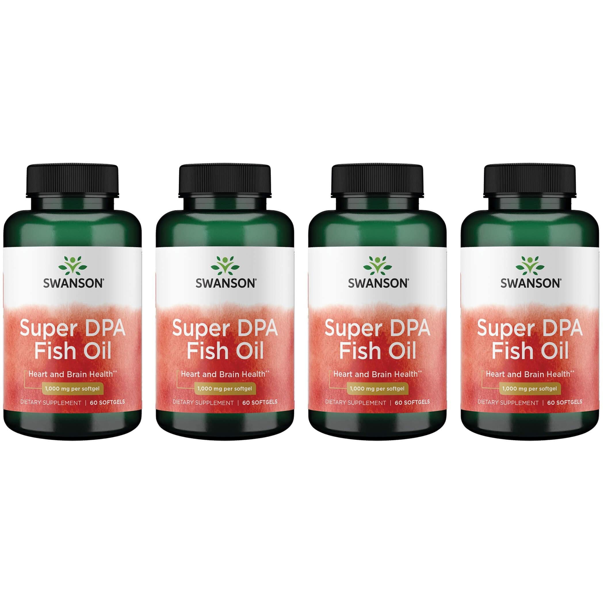 Swanson Super DPA Fish Oil 1000 mg – 60 Softgels (4 Pack)