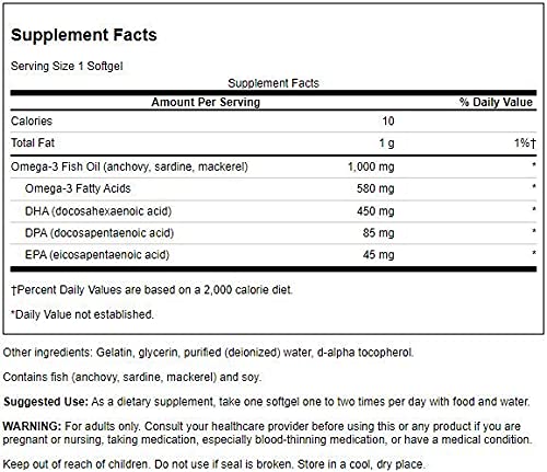 Swanson Super DPA Fish Oil 1000 mg – 60 Softgels (4 Pack)