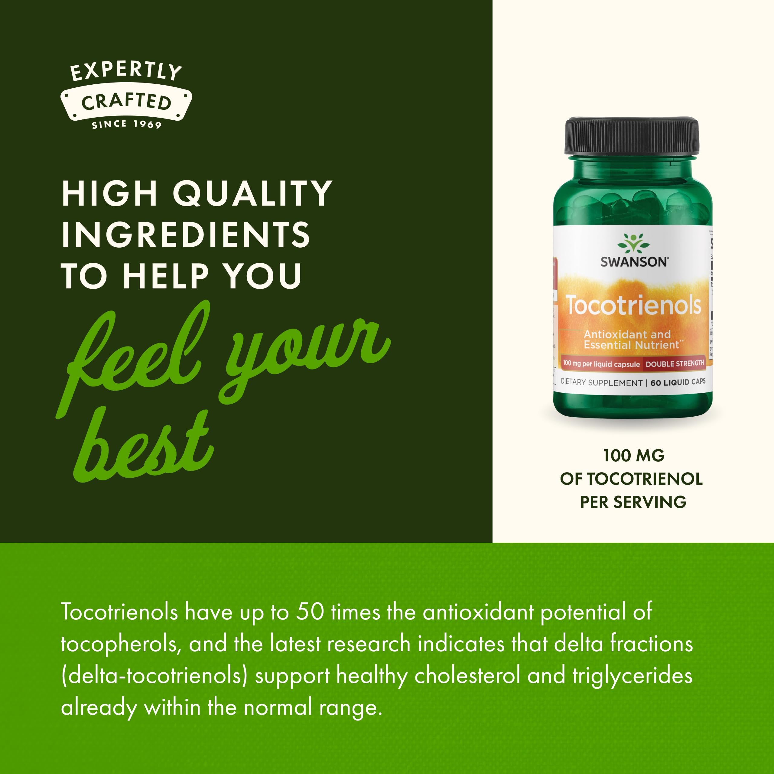 Swanson Double Strength Tocotrienols – Antioxidant Supplement | 60 Liquid Capsules, 100 mg Each (3 Pack)